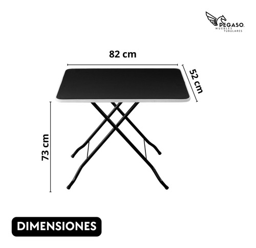 Mesa Plegable En Melamina Portátil Pegaso Color Negro