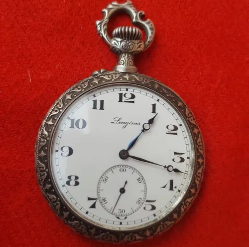 Reloj de Bolsillo LONGINES Plata 0'800 Grands Prix 7 - Cuerda Cal. 18.49 de  entre 1908