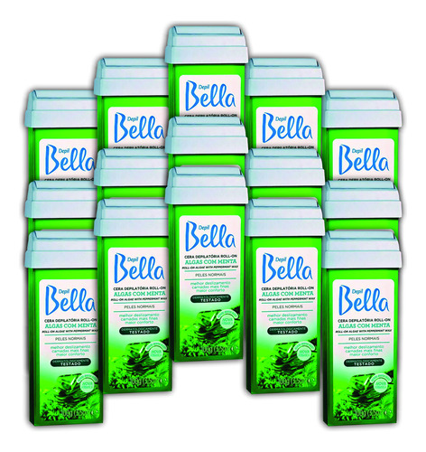 Depilar 15 Cera Quente Rollon Algas Com Menta Depil Bella