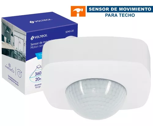 Sensor de movimiento para techo, alcance 20 m, Volteck, Sensores