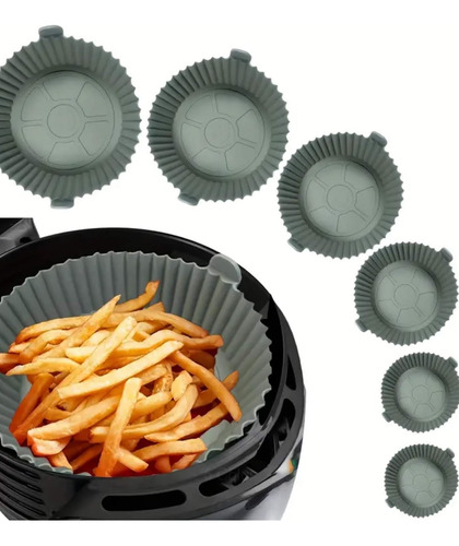 Cesto Bandeja Silicona Air Fryer Pack X6 Freidora Reusable