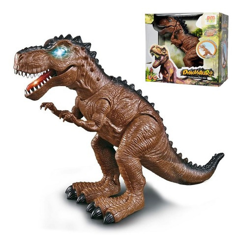 Dinossauro Brinquedo Dino Rex Anda Sozinho Emite Luzes E Som