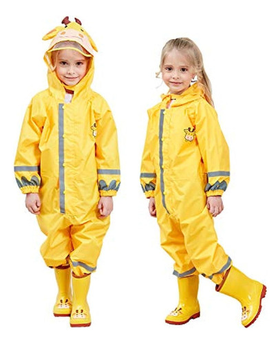 Mono Impermeable De Una Pieza Para Niños, Multicolor.