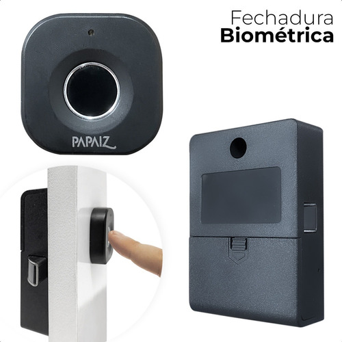 Fechadura Biometrica Móveis Papaiz Ppz1001 Preta