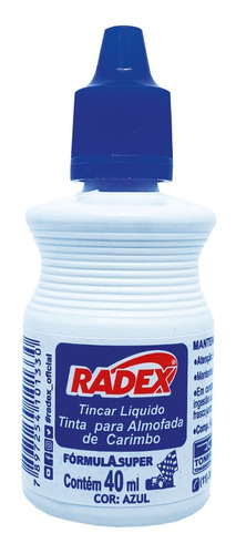 Radex Tinta Para Marcador Permanente Azul Ou Preto 1 Unidade