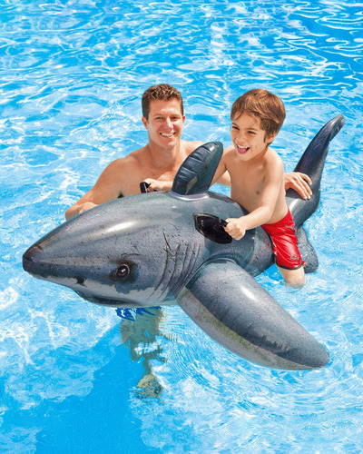 Bote inflable White Shark - Intex 57525, color gris