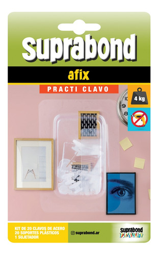 20 Clavos Suprabond Para Colgar Fácil - Practi Clavo Acero