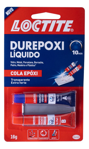 Cola Epóxi Durepóxi Líquido 10min Transparente - 16g Loctite