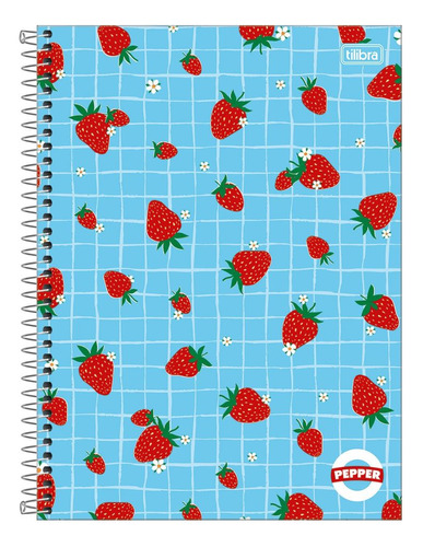 Caderno C/d Univ. Pepper 1 Mat. 80 Fls. Morango Tilibra