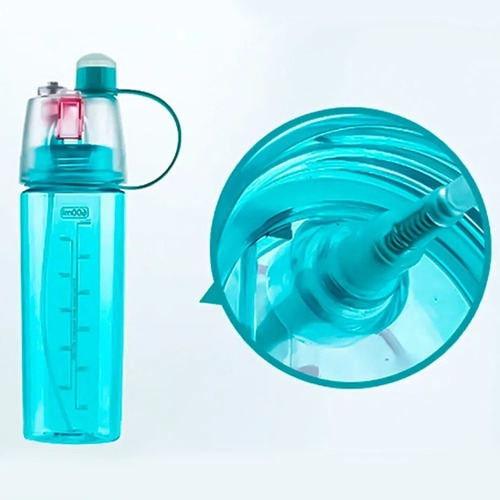 Imagen 10 de 10 de Botella Agua Con Spray Pulverizador Deporte Fitness Gym Yoga