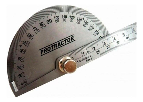 Transferidor De Grau 0-180 Graus Aço Inox 4gp Eda