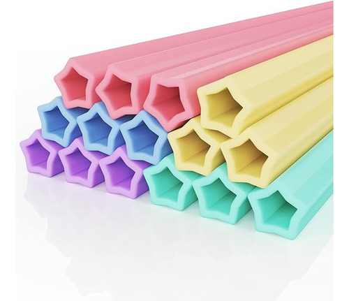 Nihome Juego De 15 Popotes De Silicona Reutilizables Color Multicolor