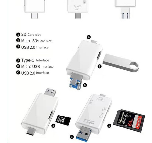 Card Reader Sd Tf / Usb Otg / Tipo C / Usb 3.0 / Micro Usb