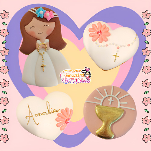 Galletas Decoradas Comunión Personalizada Souvenir Cookies