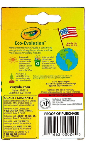Crayola 24 Count Box Of Crayons Suministros Escolares Para C