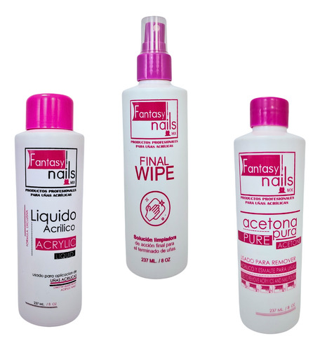 Monomero Final Wipe Acetona Liquido Para Uñas Fantasy Nails