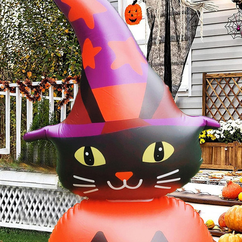 Gato Inflable De La Calabaza De La Decoración De Halloween