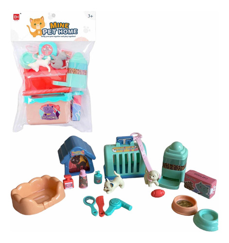 Set Juguete Mini Pet Shop Tienda De Peluquería Mascotas