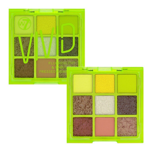 Sombras W7 Vivid Glowin' Green Color De La Sombra Multicolor