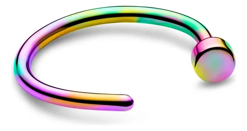 Piercing Aro Con Tope Para Nariz O Labios 8mm Tornasol