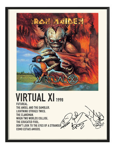 Poster Iron Maiden Album Music Tracklist Virtual Xi 45x30