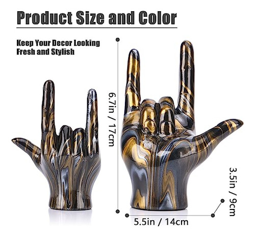 Gaosheng Decoración De La Mano Gesto De Los Dedos Estatua Ne