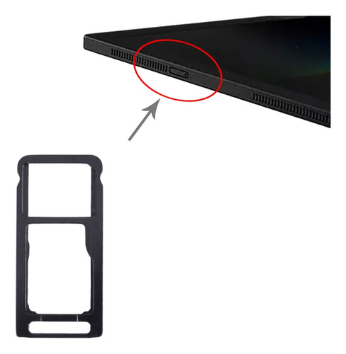 Bandeja De Tarjeta Micro Sd Sim + Negra Para Lenovo Tab 7 Es