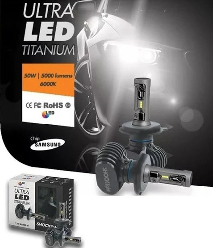 Imagem 1 de 3 de Kit Lampada Ultra Led 6000k Titanium Shocklight H4 10000 Lm