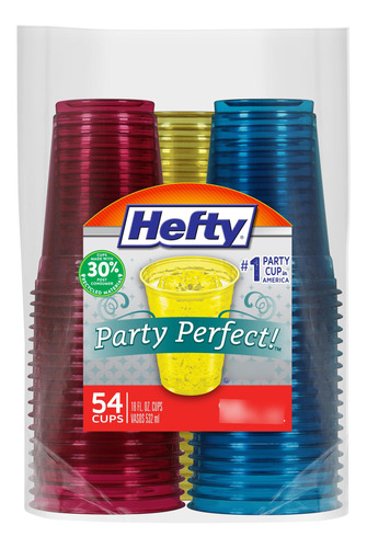 Vasos De Plástico Tintados 18 Oz 54 Unidades Para Fiesta