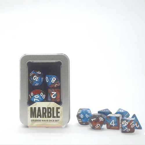 Jogo De Dados Rpg Marble De Mesa Cor Orange Wave