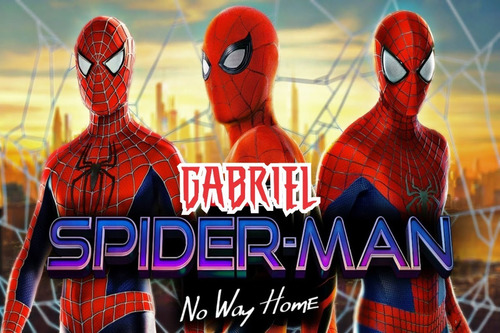 Imagem 4 de 7 de Painel Festa Lona Homem Aranha Multiverso No Way Home