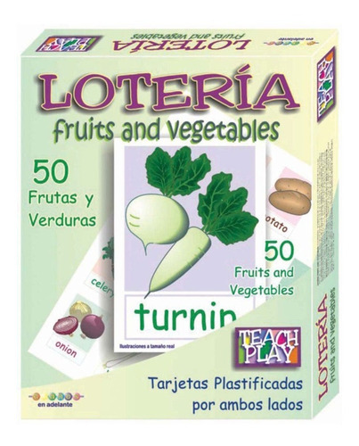 Juego De Lotería De Frutas Y Verduras En Inglés Teach Play 