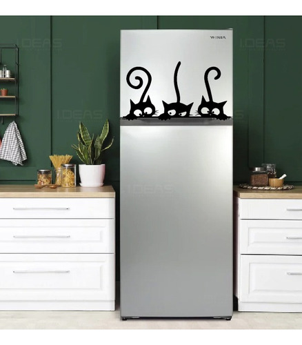 Vinilo Decorativo Para Refrigerador Gatos Sticker 30x55cm