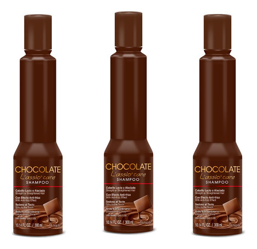  3 Pzas Nutrapel Shampoo Lassio Chocolate 300 Ml