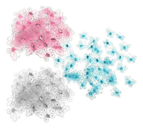 2024 Adornos Decorativos De Malla De Mariposa De 150 Piezas