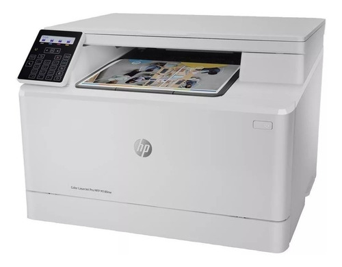 Impressora a cor multifuncional HP LaserJet Pro M180NW com wifi 110V branca
