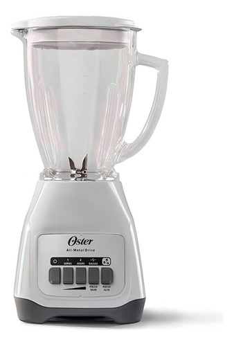 Licuadora 2 Vel Pulso Vaso De Vidrio Oster Blanca Blstkag Blanco