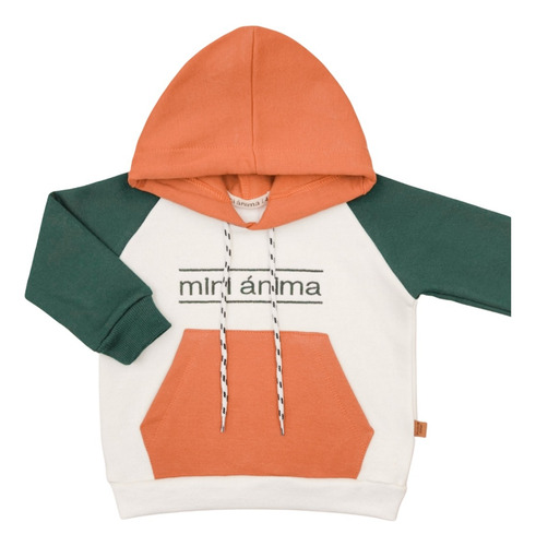 Buzo Canguro Combinado Algodon Mini Anima Bebe Kids Natural