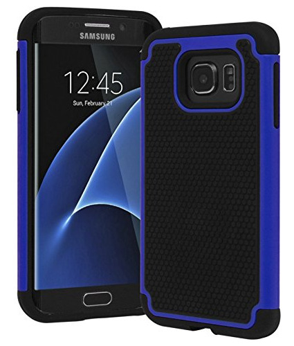 Funda Para Galaxy S7 Edge Azul Goma Silicon-02