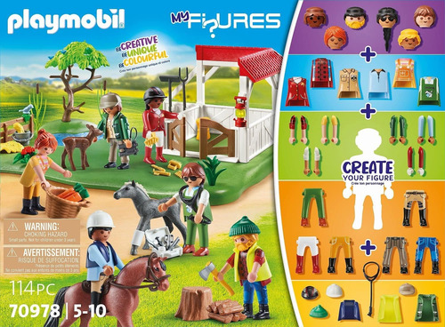 Playmobil My Figures Rancho De Caballos 6figs +112pcs 70978 Rancho De Caballos