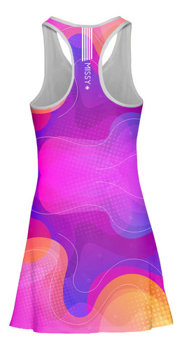 Imagem 6 de 6 de Vestido Beach Tennis C/ Shorts Roxo Colorido Beachwear