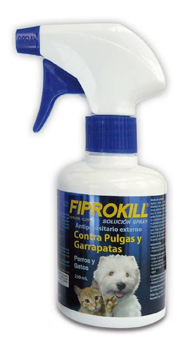 Fiprokill Spray 250 Ml Anti Pulgas Y Garrapatas 