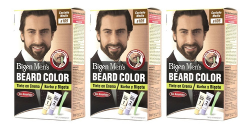 Mayoreo 3piezas Tinte Bigen Men's Barba · Castaño Medio B105
