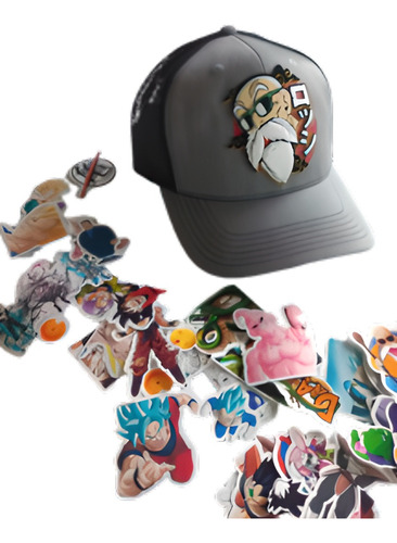 Gorra Dragon Ball 3d Terciopelo Roshi +50 Stickers Gratis