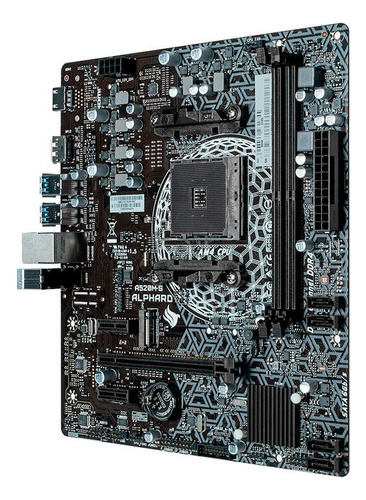 Placa macho Pichau Alphard A520m-s, DDR4, conector M-ATX AM4 M.2