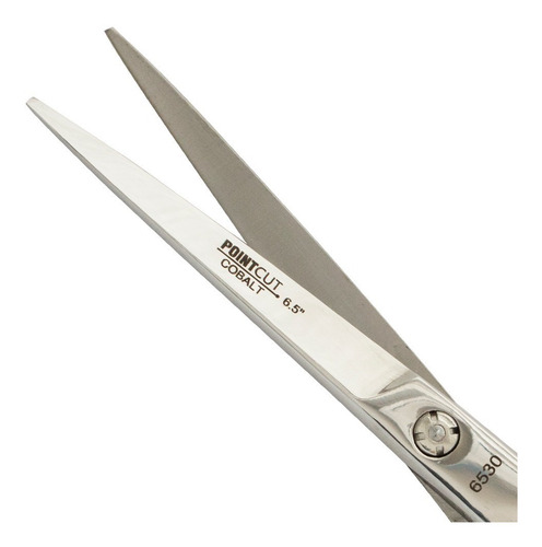 Imagen 2 de 4 de Tijera Peluqueria Barberia Filo Navaja Pointcut Cobalt 6,5''