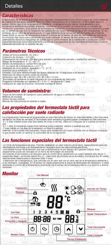 Imagen 3 de 5 de Termostato Digital Programable Táctil P/ Calderas - El Mejor