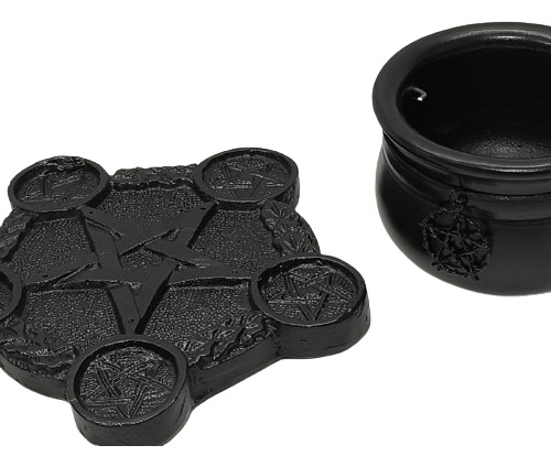 Kit Altar Black Deusa Triplice Caixa Banimento Caldeirão Pen