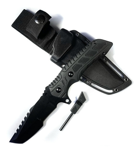 Cuchillo Tactico Caza Pesca Devil Ops Silbato Y Pedernal