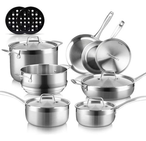 Duxtop Juego Completo Utensilio Cocina Induccion Acero Tr 14